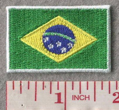 Brazil Country MINI Flag 1.8"W x 1.102"H Patch