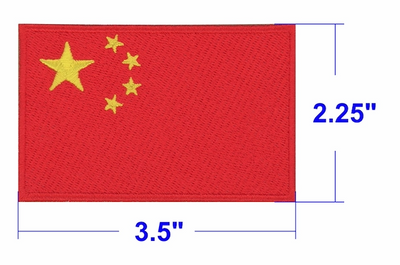 China Country Flag 3.5" x 2.25" Patch