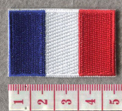 France Country MINI Flag 1.8"W x 1.102"H Patch