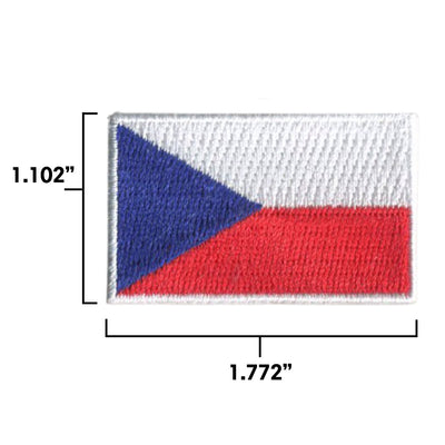 Czech Republic Country MINI Flag 1.8"W x 1.102"H Patch