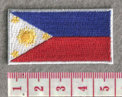Philippines Country MINI Flag 1.875”W x 1”H Patch