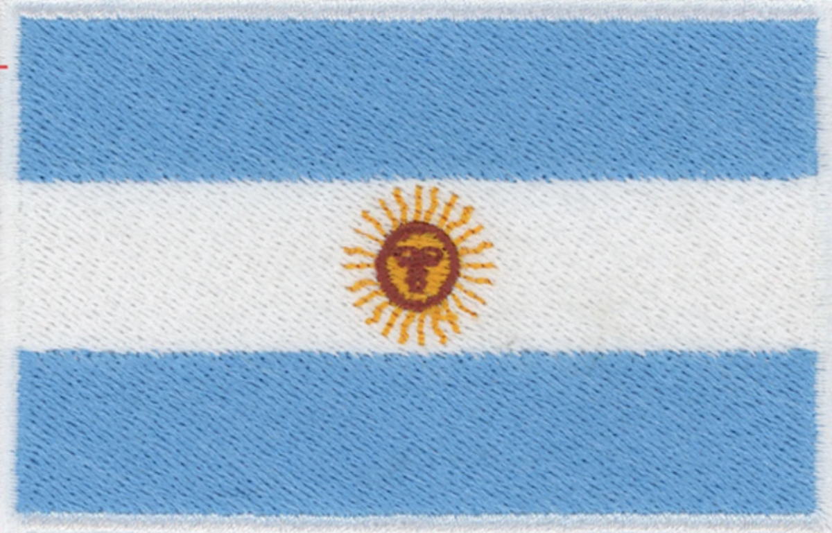 Argentina Country Flag 3.5" x 2.25" Patch