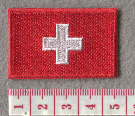 Switzerland Country MINI Flag 1.8"W x 1.102"H Patch