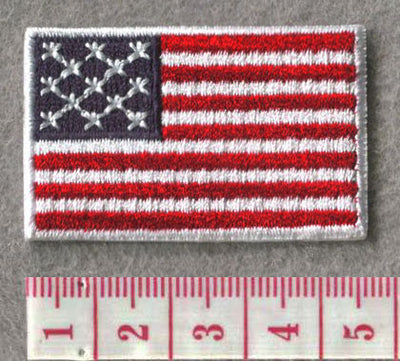 USA Red White & Blue Country MINI Flag 1.8"W x 1.102"H Patch