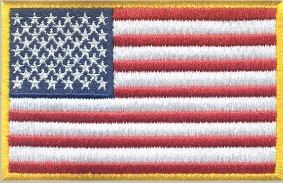 USA Red White & Blue Country Flag Patch (3.5 x 2)